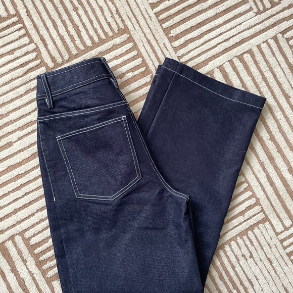 ASOBIO - Mid-Rise Wide Straight Jeans - Midlight Blue - XSmall - Picture 2 of 6
